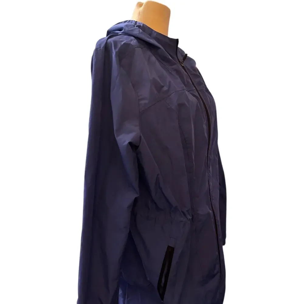 Fila Sport Unisex Adjustable Hood Windbreaker Full Zip Jacket, Blue, Size XXL